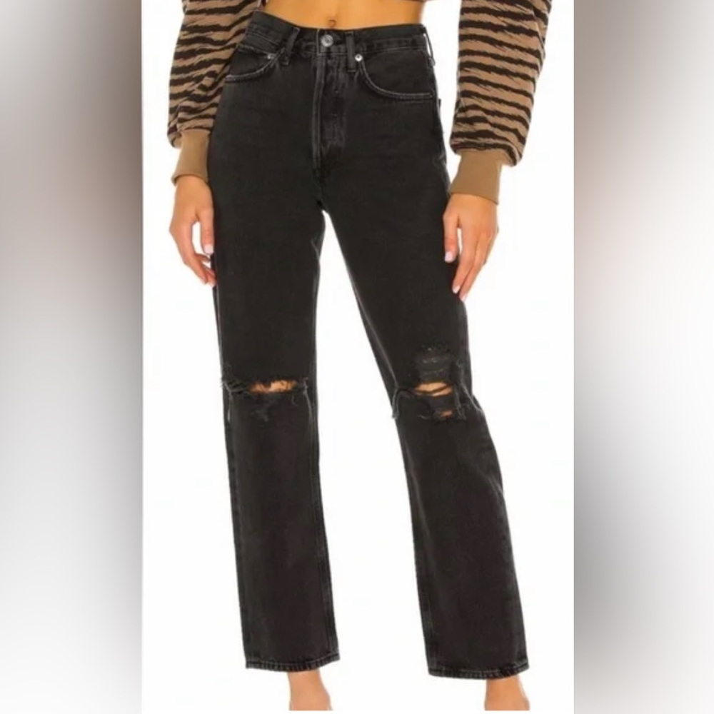 AGOLDE Denise Black Distressed Women's Jeans
